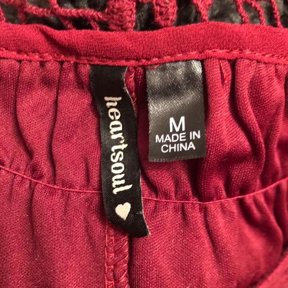 Heart & Soul Maroon Dress Sz M (A) - Picture 2 of 2
